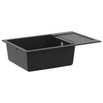 vidaXL Wasbak Zwart 780 x 500 mm 80% Kwarts en 20% Hars, Verzenden, Nieuw