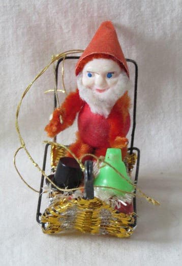 Kerstdecoratie (4) - IJzer, Papier - Oud van Chenilledraad, Nieuw