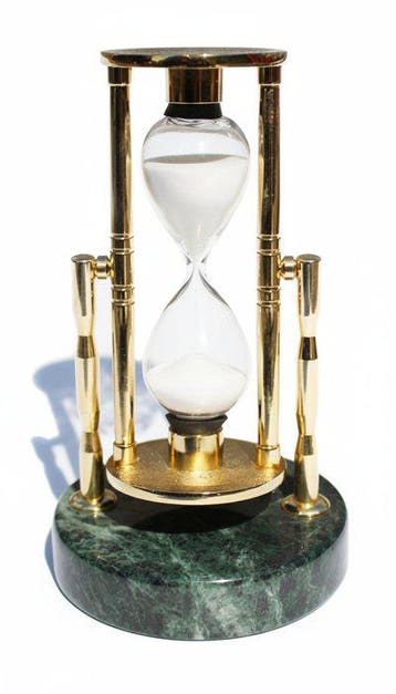 Objets maritimes - Laiton, Marbre- Sablier, 3 minutes