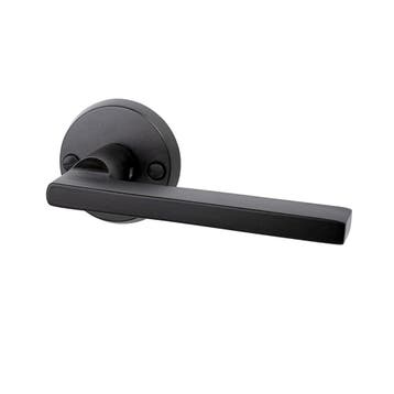 Deurklink Vita mat zwart met ronde rozetten - voor binnen..., Doe-het-zelf en Bouw, Ophalen of Verzenden, Nieuw, IJzer, Klink of Kruk