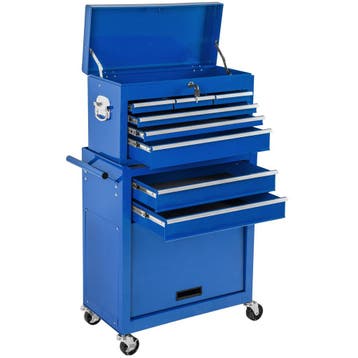 tectake Gereedschapswagen met 10 vakken - blauw, Verzenden, Nieuw