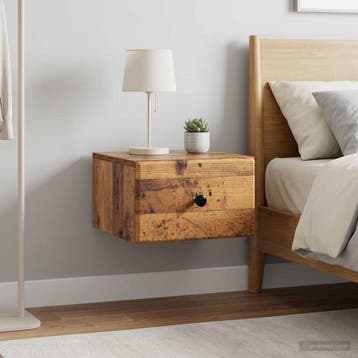 vidaXL Muurbevestigde Nachttafel 2 st Oud hout 34,5 x 33 x, Huis en Inrichting, Verzenden, Nieuw