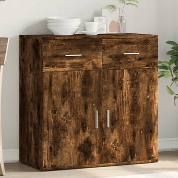 vidaXL Dressoir 79x38x80 cm bewerkt hout gerookt, Verzenden, Nieuw