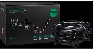 Thorgeon Lichtsnoer prikkabel 20m, incl. stekker, koppelbaar, Ophalen of Verzenden, Nieuw