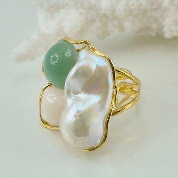 Corail - Argent - Bague - PERLA BAROCCA,GIADA