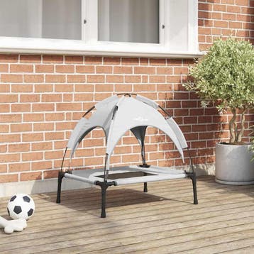 vidaXL Hondenbed 62 x 48 x 61 cm Staal Zilvergrijs, Verzenden