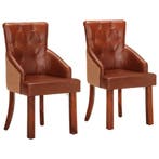 Eetkamerstoelen geitenleer bruin | Retour Deal | 35% Kort..., Twee, Bruin, Verzenden, Nieuw