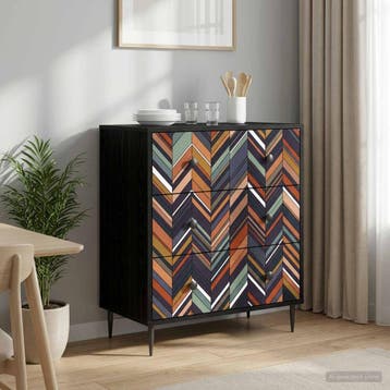 vidaXL Ladekast OMMEN Geometrische print 66 x 36,5 x 76 cm, Verzenden