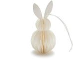 Paashaas Konijntje Honeycomb hanger Wit 6x12 cm