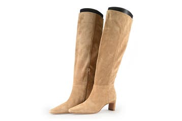 Manfield Laarzen in maat 38 Beige, Kleding | Dames, Hoge laarzen, Verzenden, Beige, Zo goed als nieuw