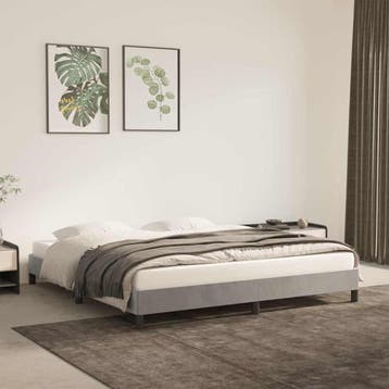 vidaXL Bedframe zonder matras 160x200 cm fluweel lichtgrijs, Verzenden