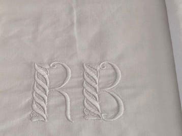 Drap avec monogramme RB - Drap de lit - 280 cm - 200 cm