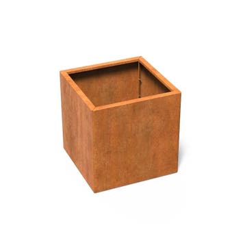 Cortenstaal plantenbak ‘Connect’ 80x80x80cm - Met bodem, Vierkant, Nieuw, Metaal, 60 tot 100 cm