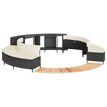 vidaXL Hottub-ombouw poly rattan en massief acaciahout zwart, Verzenden, Nieuw