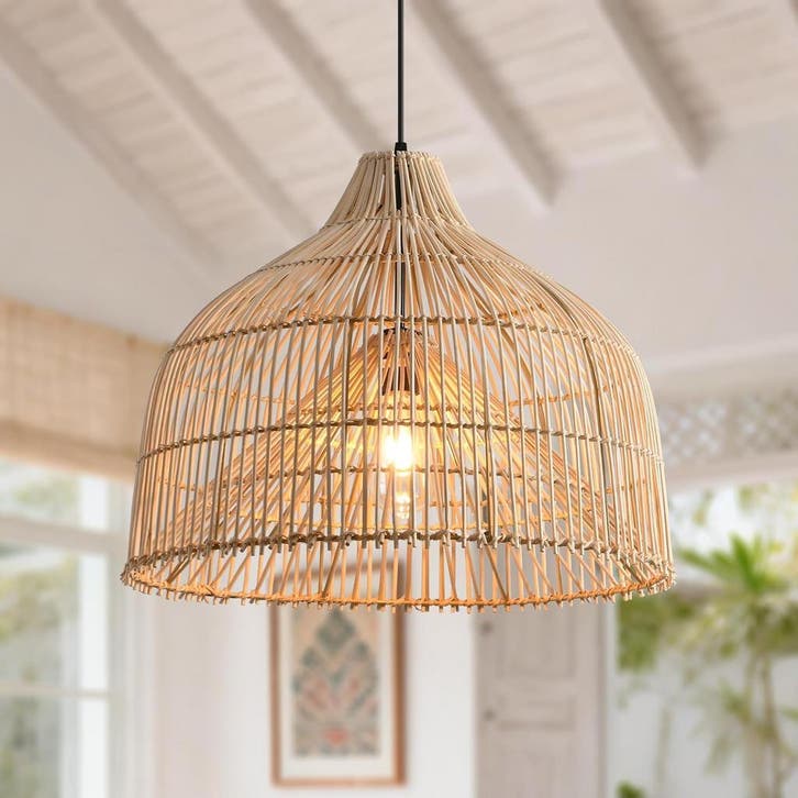 Hanglamp Rattan - 50 cm natuurlijke bamboe lampenkap, mandvo, Maison & Meubles, Accessoires pour la Maison | Autre, Envoi