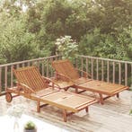 vidaXL Ligbeddenset met tafel massief acaciahout, Tuin en Terras, Verzenden, Nieuw