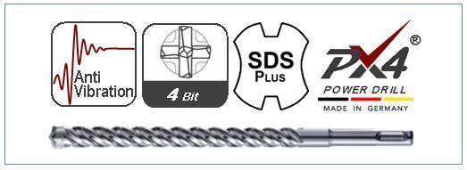 SDS-Plus Betonboren met 4 snijkoppen., Bricolage & Construction, Outillage | Outillage à main, Envoi