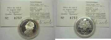 France Frankreich 100 Francs 1987 General Lafayette, Verzenden, België