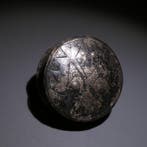 Chimu, Peru Zilver Tamba - Oorbel. 4 cm doorsnede. 1100 -