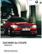 2011 BMW 3 SERIE COUPÉ PRIJSLIJST DUITS, Nieuw
