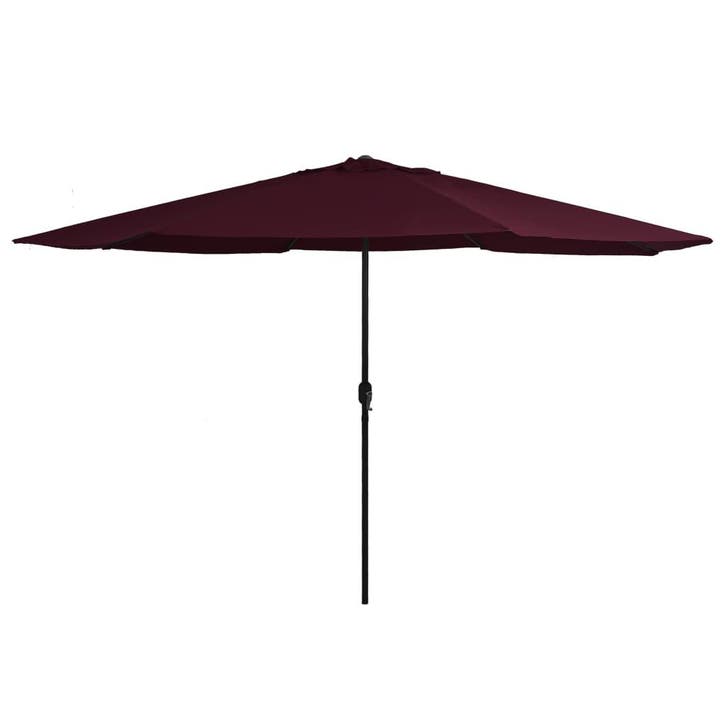 vidaXL Parasol met metalen paal 390 cm bordeauxrood, Tuin en Terras, Parasols, Nieuw, Verzenden