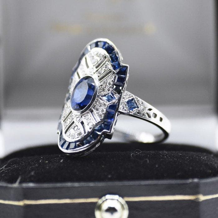 Bague - 8 carats Or blanc - 2.25ct. tw. Diamant (Naturelle), Handtassen en Accessoires, Ringen