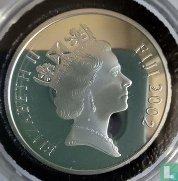 Fiji 10 dollar 2002 (PROOF) Sailing ship Vostok, Verzenden, Losse munt, Goud