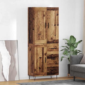 vidaXL Highboard met lade Oud Hout 69,5 x 34 x 180 cm, Verzenden, Nieuw