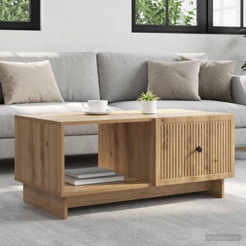 vidaXL Salontafel Artisanaal eiken 90 x 50 x 40 cm Bewerkt, Huis en Inrichting, Verzenden, Nieuw