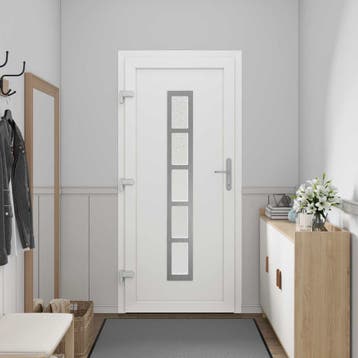 vidaXL Voordeur Antracietkleurig 88 x 200 cm PVC, Doe-het-zelf en Bouw, Verzenden, Nieuw
