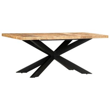 vidaXL Eettafel 180x90x76 cm massief ruw mangohout, Huis en Inrichting, Verzenden, Nieuw