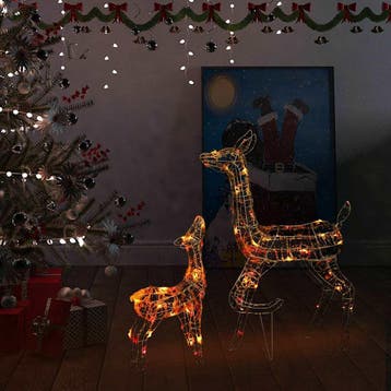vidaXL Kerstversiering rendierfamilie 160 LED meerkleurig, Verzenden, Nieuw