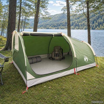 vidaXL Hiking Tent Waterdicht 2-persoons Groen, Verzenden