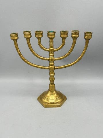 Judaica - Kandelaar - Brons - Menora kandelaar