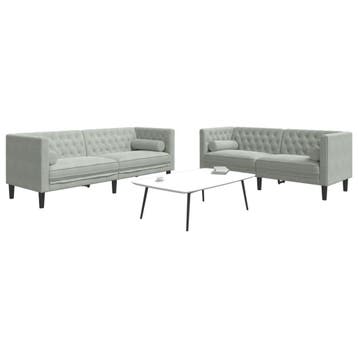 vidaXL 2-delige Loungeset Chesterfield met bolsters fluweel, Verzenden