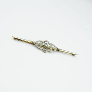 Broche - 18 karaat Geel goud, Platina