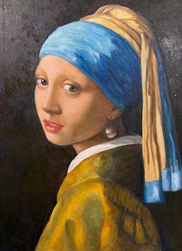 Johannes Vermeer (1632–1675), After - La Jeune Fille à la