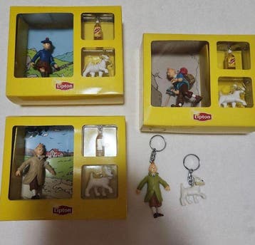 Tintin - 5 Lipton-figuren - Lipton - 1985, Nieuw