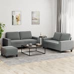 vidaXL 3-delige Loungeset stof donkergrijs, Verzenden, Nieuw