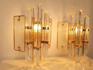Wandlamp - Set wandlampen Art Deco / Mid-Century – geslepen, Huis en Inrichting, Nieuw