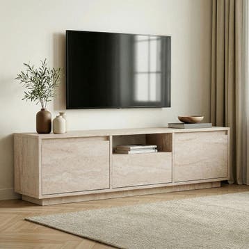 Evila TV-meubel - Beige - Nieuw/Ongebruikt - Melamine -, Verzenden, 150 tot 200 cm, Nieuw, Scandinavisch