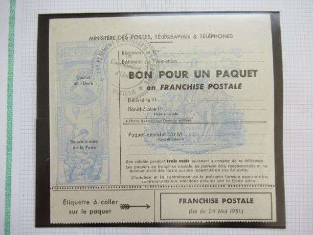 Frankrijk 1952 - Compleet, militaire frankering voor, Postzegels en Munten, Postzegels | Europa | Frankrijk