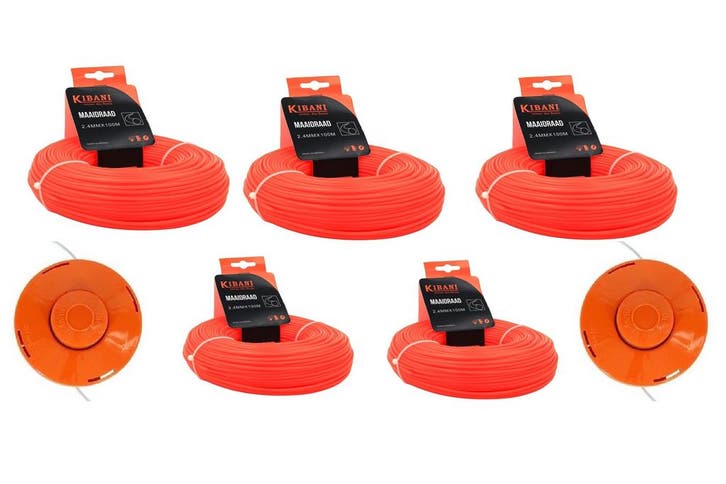 7 Delige Voordeelset - 5x Kibani Maaidraad - 2x Draadkop, Tuin en Terras, Hand-tuingereedschap, Nieuw