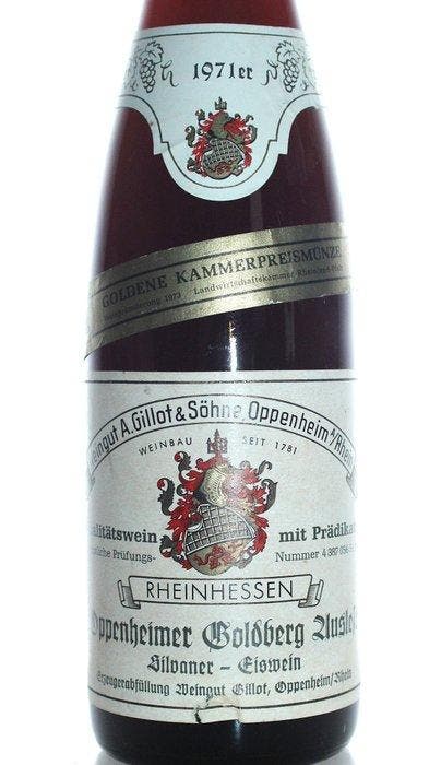 1971 Oppenheimer Goldberg Silvaner Eiswein - Weingut Gillot, Verzamelen, Wijnen
