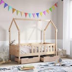 vidaXL Kinderbedframe met lades 80x170 cm massief grenenhout, Verzenden