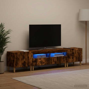 vidaXL 3-delige LED TV-kast DELFT Gerookt eiken Bewerkt hout, Verzenden