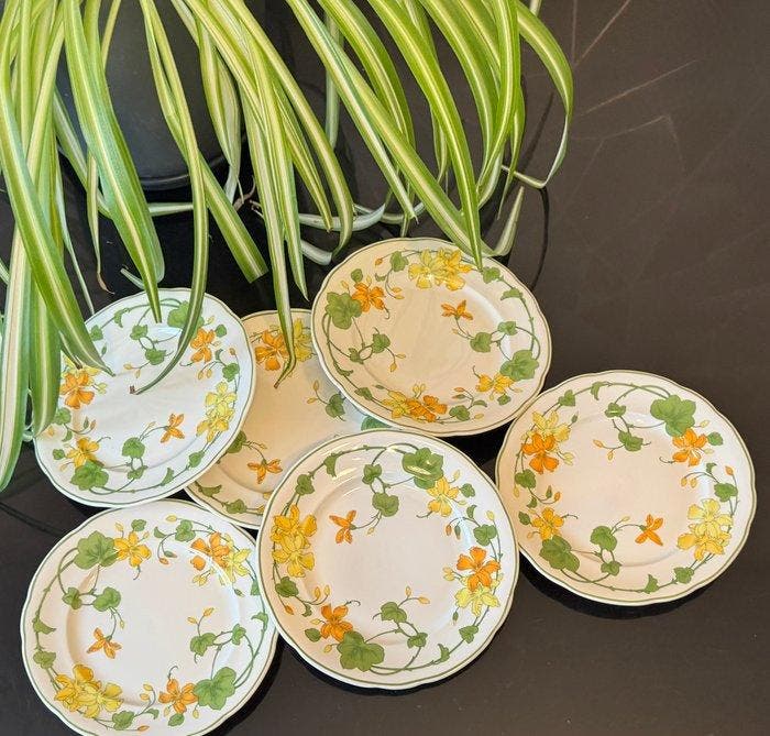 Villeroy & Boch - Bord (6) - Geranium malva - Porselein -, Antiek en Kunst, Antiek | Meubels | Tafels