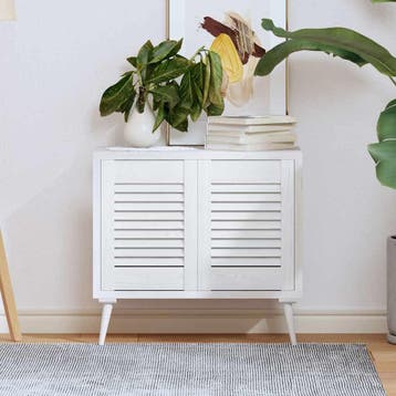 vidaXL Kastdeur met de deur 2 st Wit 69 x 49,4 cm Massief, Verzenden, Nieuw