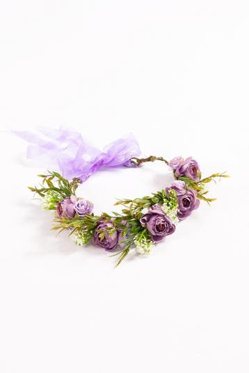 Luxe Bloemenkrans Haar Pioenrozen Paars Lila Bloemen Haarban, Ophalen of Verzenden, Nieuw