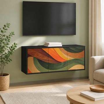 vidaXL Wand gemonteerd TV Kast BONN 102 x 33 x 40 cm Zwart, Verzenden